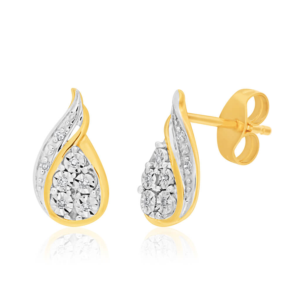 9ct White Gold Diamond Stud Earrings for Women - Elegant & Timeless Jewelry Gift for Wedding, Anniversary & Special Occasions