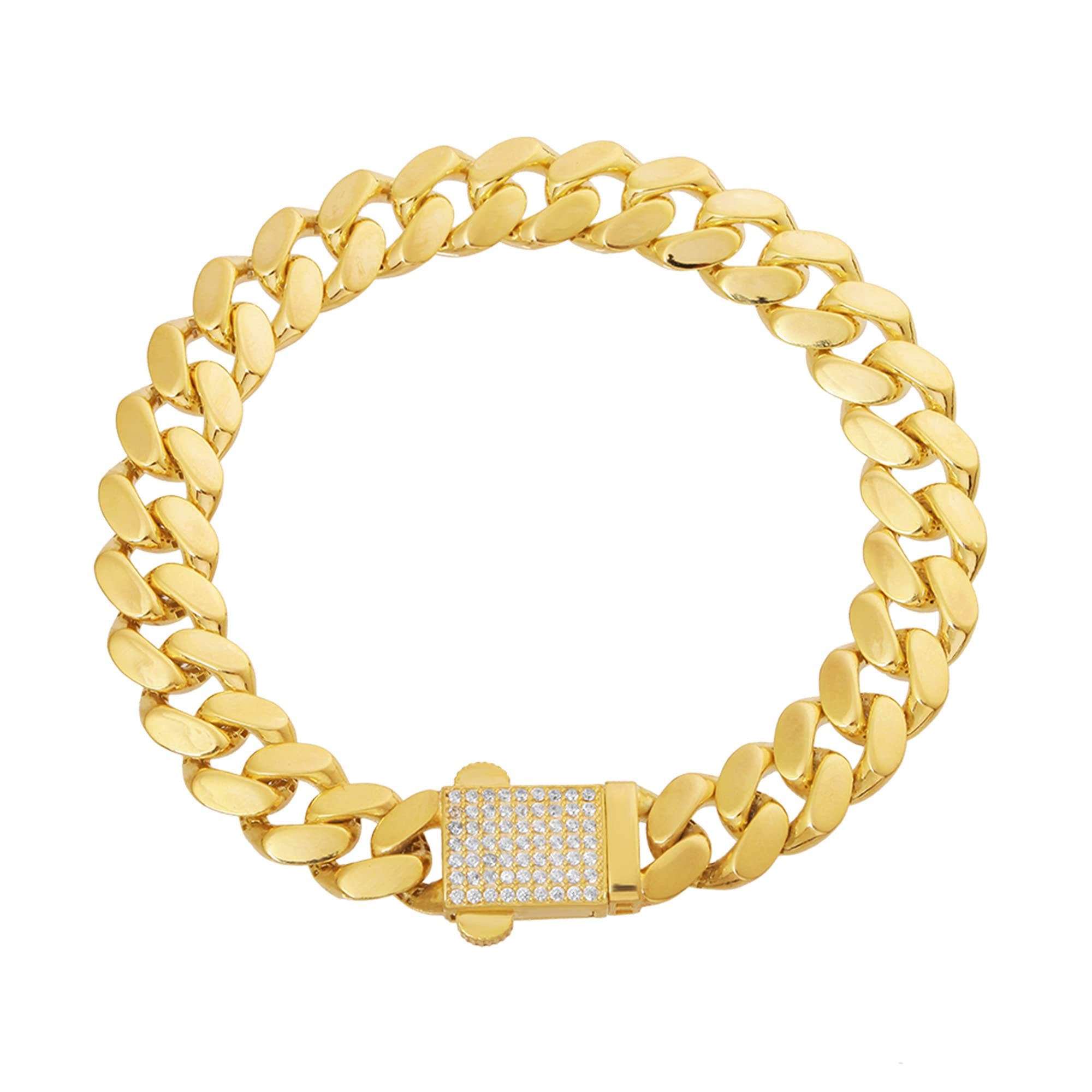 Premium 10mm Cuban Link Bracelet for Men - Sterling Silver 18k Gold Plated Adjustable Chain | Luxury Christmas & Birthday Gift for Him | Perfect for Casual Wear, Date Nights & Special Occasions