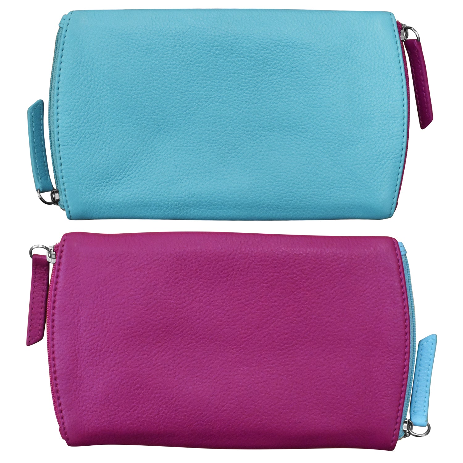 Two Tone Double Zip Eyeglass Case - Stylish Protective Eyewear Storage for Sunglasses & Reading Glasses - Perfect for Travel, Work & Everyday Use