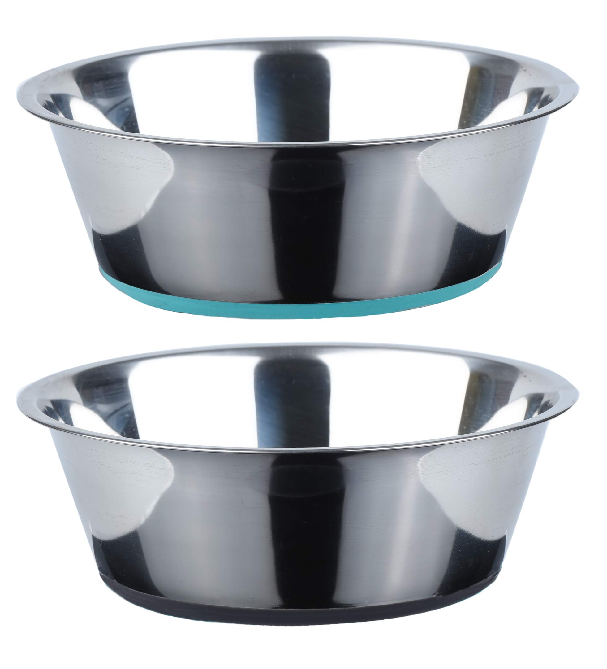 PEGGY11 Stainless Steel Dog Bowls - Non-Slip, Food Grade, Dishwasher Safe & Easy to Clean - 1.44L (48oz) Double Pack - Perfect for Large Breed Dogs at Home or Travel