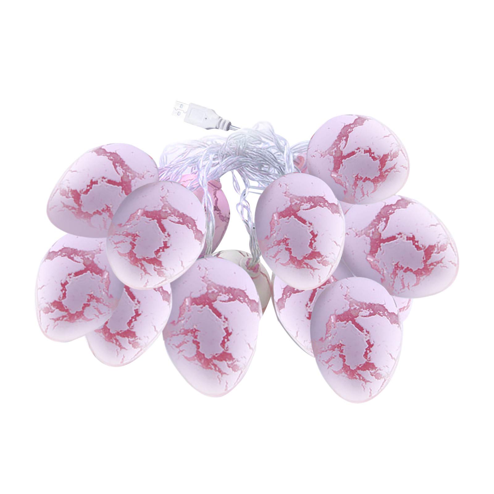 Easter Egg String Lights - 10 LED 4.9ft Battery Operated Easter Decorations for Indoor Outdoor Party, Halloween, Spring, Birthday, Bedroom Decor - Perfect for Easter Tree, Garden, Patio, Window Display (Pink, Battery Not Included)