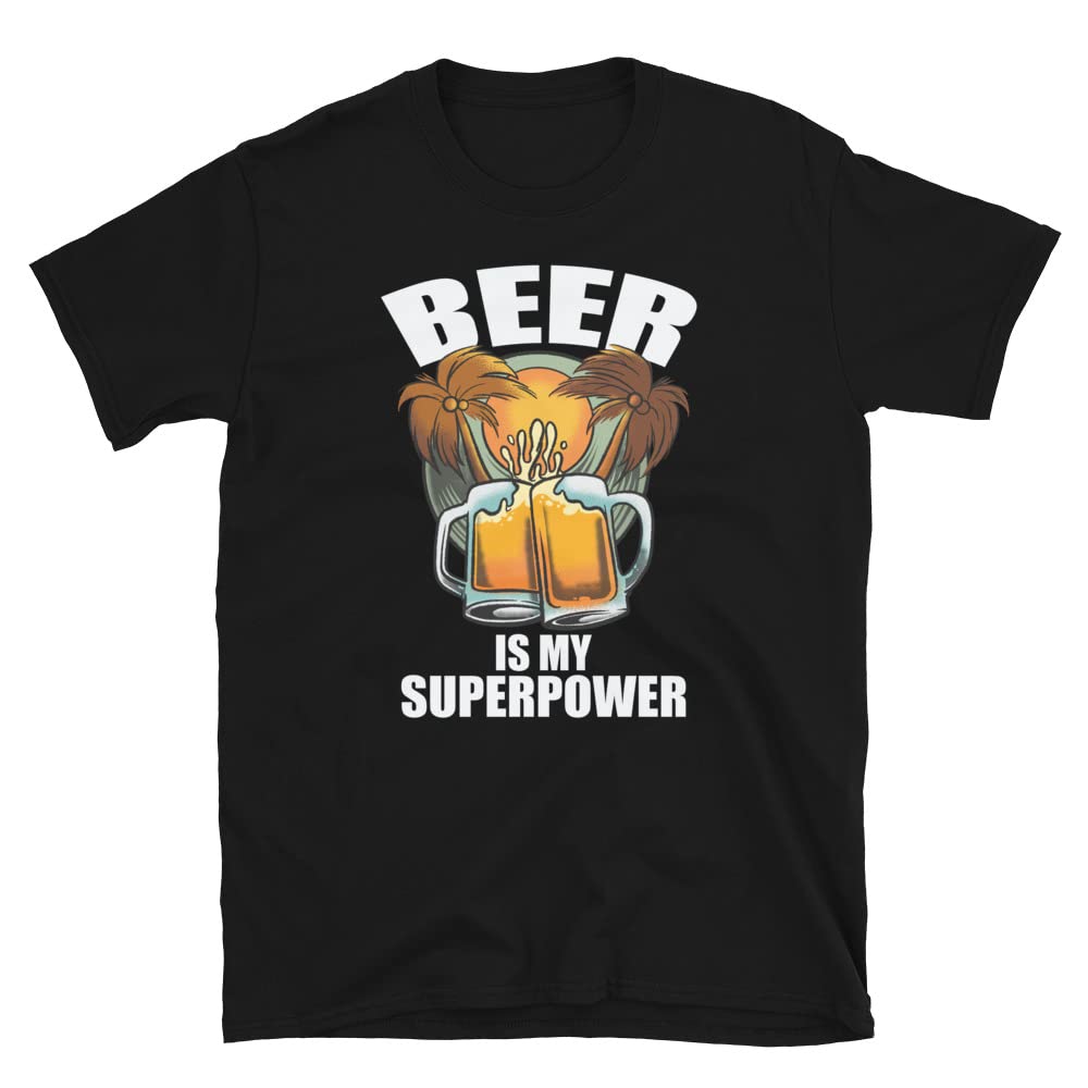 Funny Beer Drinking Hawaiian Shirt - Beer is My Superpower - Tropical Aloha Shirt for Men - Perfect for Beach Parties, BBQ & Summer Vacations