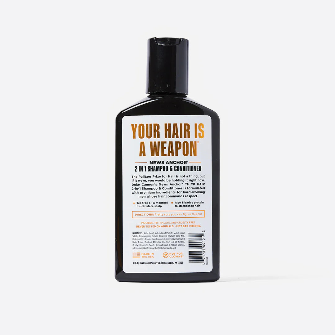 Duke Cannon Bay Rum Thickening Shampoo for Men - Volumizing & Strengthening Hair Care with Natural Ingredients - Perfect for News Anchors & Professionals