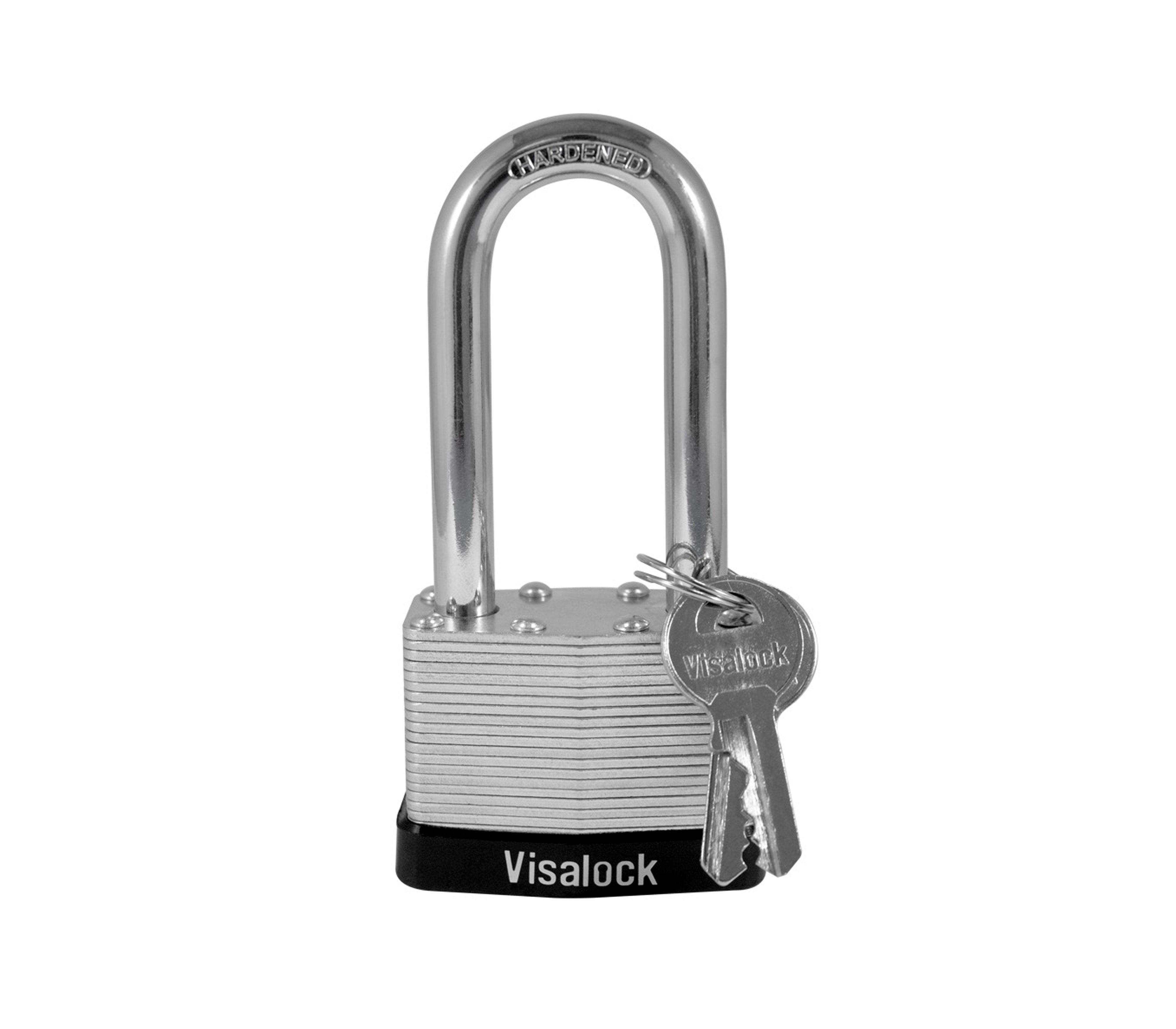 50mm Visalock Laminated Long Shackle Padlock - High Security Lock for Gates, Storage Units & Toolboxes - Weatherproof & Durable Outdoor Use