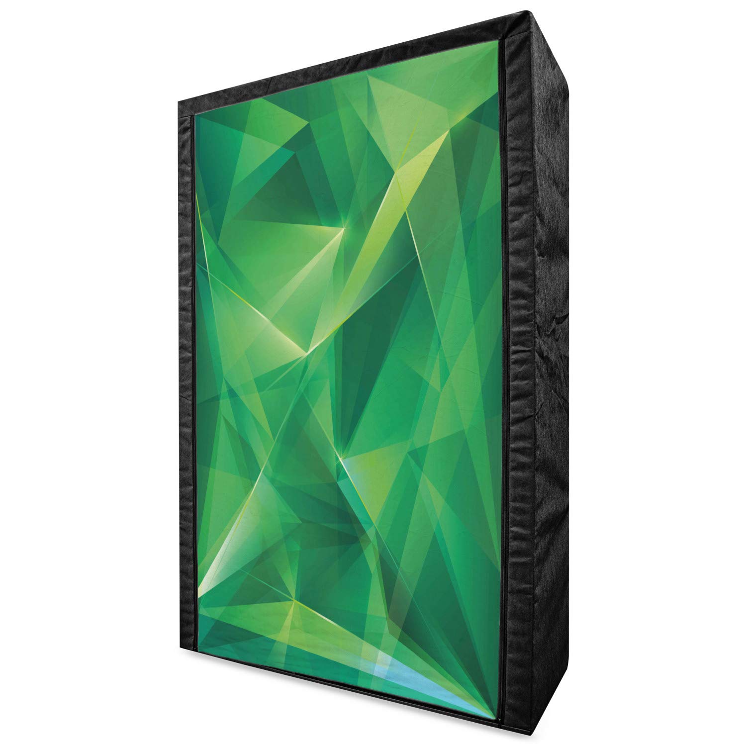 Ambesonne Mint Portable Fabric Wardrobe with Psychedelic Geometric Crystal Boho Print - 42.5