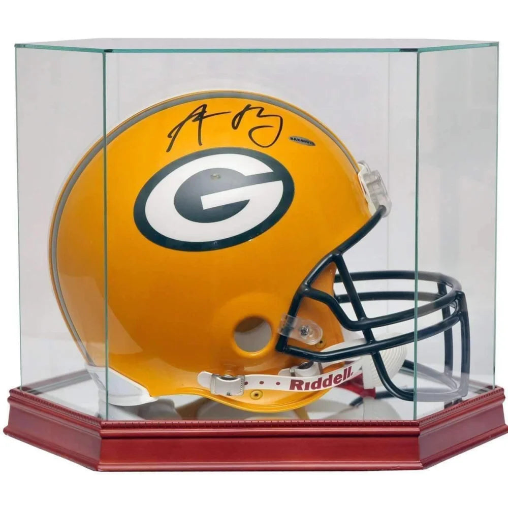 Premium Football Helmet Display Case with Glass Cover - Showcase & Protect Collectible Helmets - Perfect for Home, Office, or Sports Memorabilia Collections