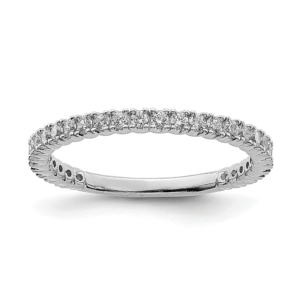 Sterling Silver 925 28 Stone Cubic Zirconia Wedding Band for Women - Elegant CZ Engagement Ring, Anniversary Gift for Her - Perfect for Bridal Jewelry, Proposals & Special Occasions