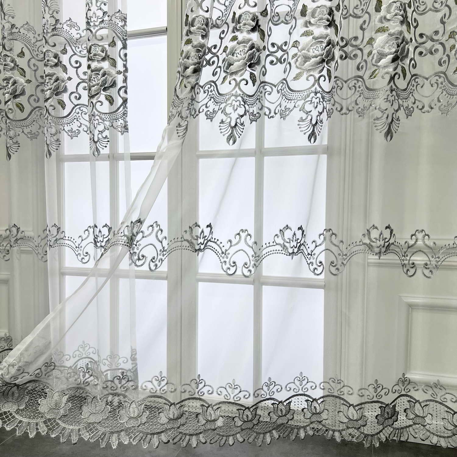 1 Panel Luxury Sheer Curtain for Windows - 54x84 Inches - Custom Pole Top Design - Perfect for Living Room, Bedroom & Office Decor