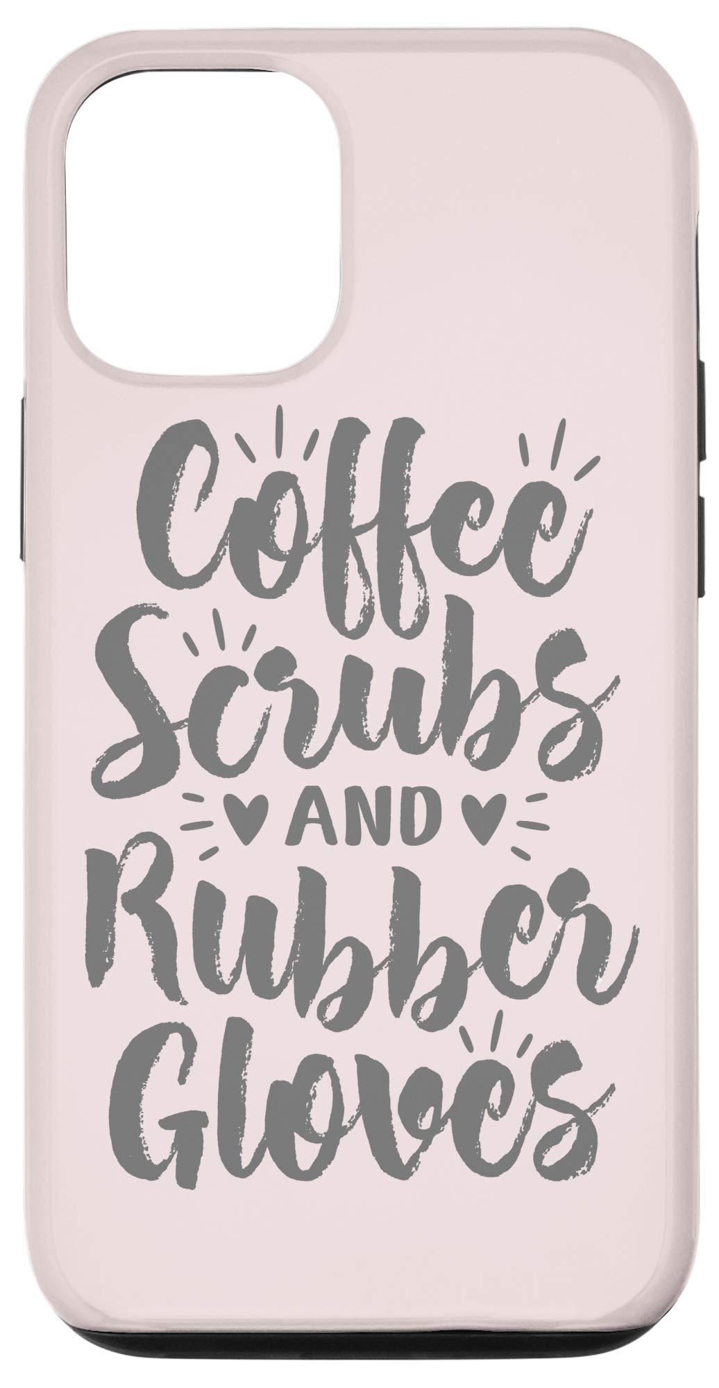 iPhone 12/12 Pro Case - Funny Nursing Career Design with Coffee Scrubs & Rubber Gloves - Cute Nurse Gift for Medical Professionals - Perfect for Hospitals, Clinics & Nursing Schools