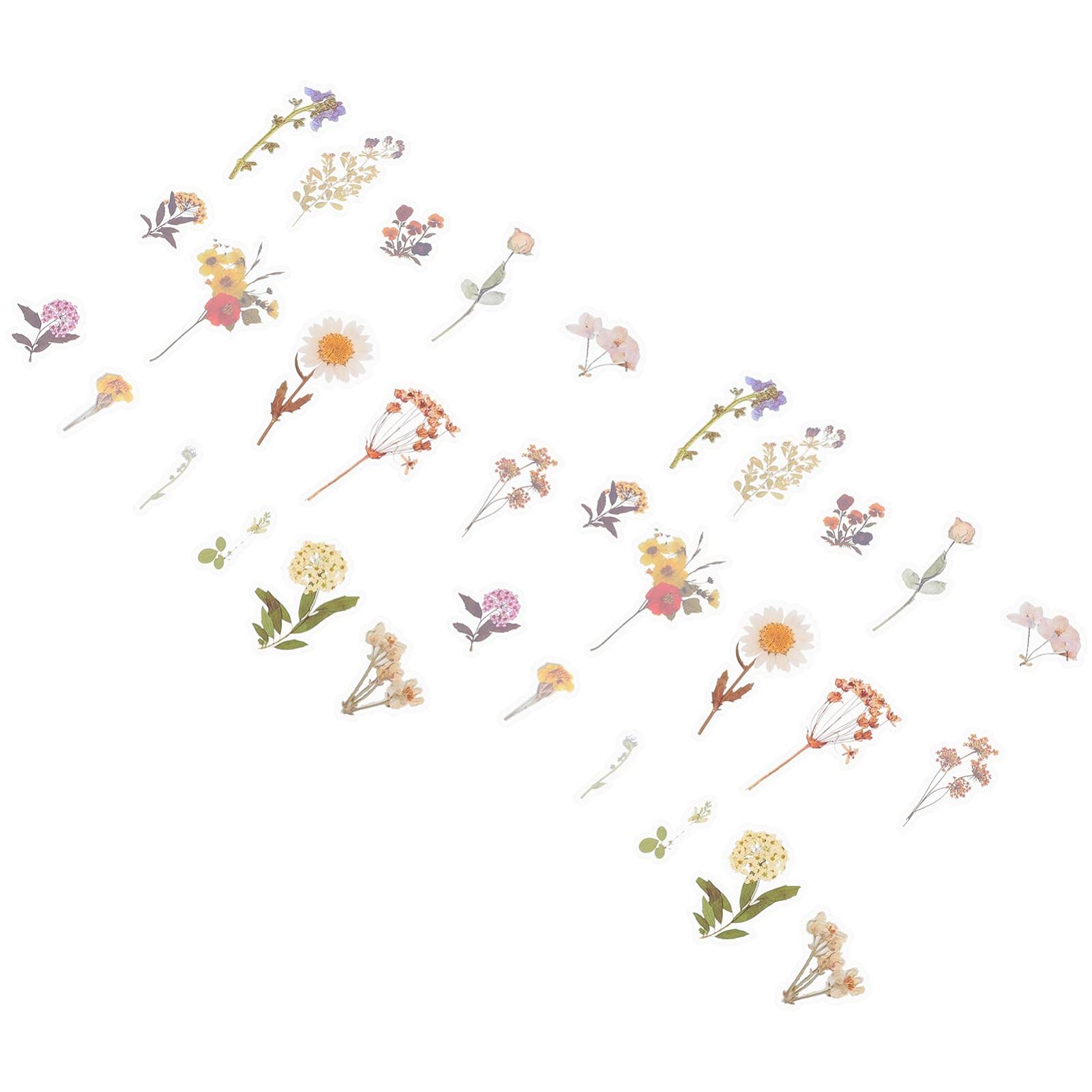 Japanese Style Floral Washi Stickers - 2 Sets of Flower & Leaf Scrapbook Stickers for DIY Crafts, Planner, Journal, Envelope Decoration - Perfect for Scrapbooking, Bullet Journaling & Gift Wrapping