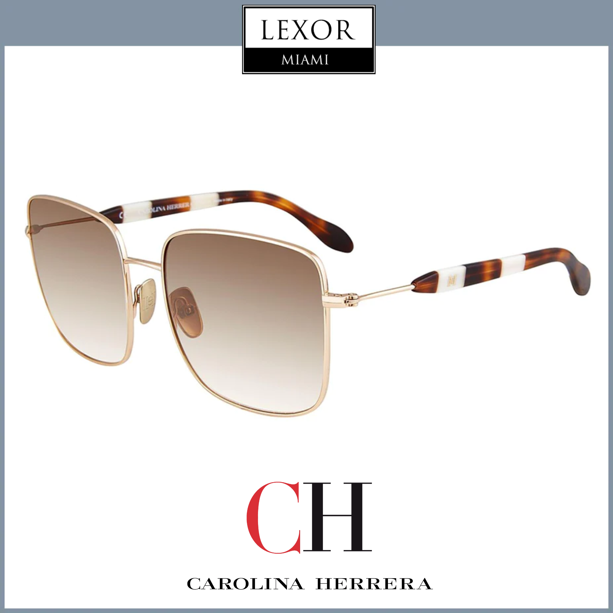 Carolina Herrera SHN060M 0300 57 Women's Fashion Sunglasses - UV Protection, Stylish Design for Outdoor Activities & Summer Vacations