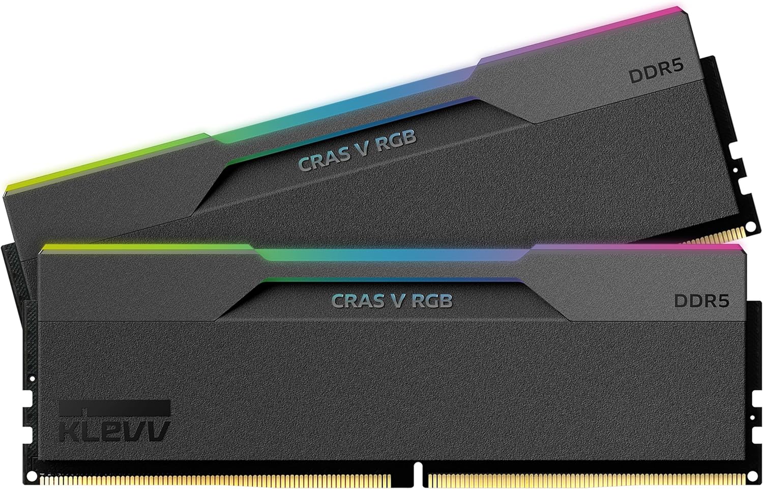 KLEVV CRAS V RGB DDR5 32GB (2x16GB) 7200MHz CL34 Gaming RAM - High Performance Desktop Memory for PC Builds (Black/White) | Perfect for Gaming, Streaming & Content Creation