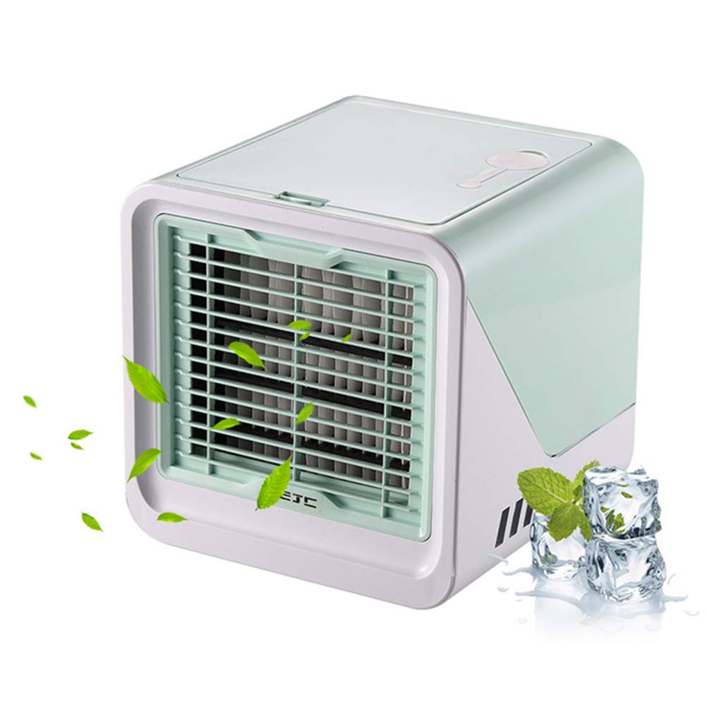 GVFTG Mini USB Air Cooler - Portable Desktop Air Conditioner Fan for Home, Dorm, Office - Personal Cooling with 3 Speeds | Perfect for Bedroom, Study & Workspace - Green