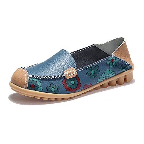 Noapasa Women's Comfortable Leather Loafers - Slip On Casual Driving Shoes for Women, Soft Leather Walking Flats for Work, Office & Daily Wear
