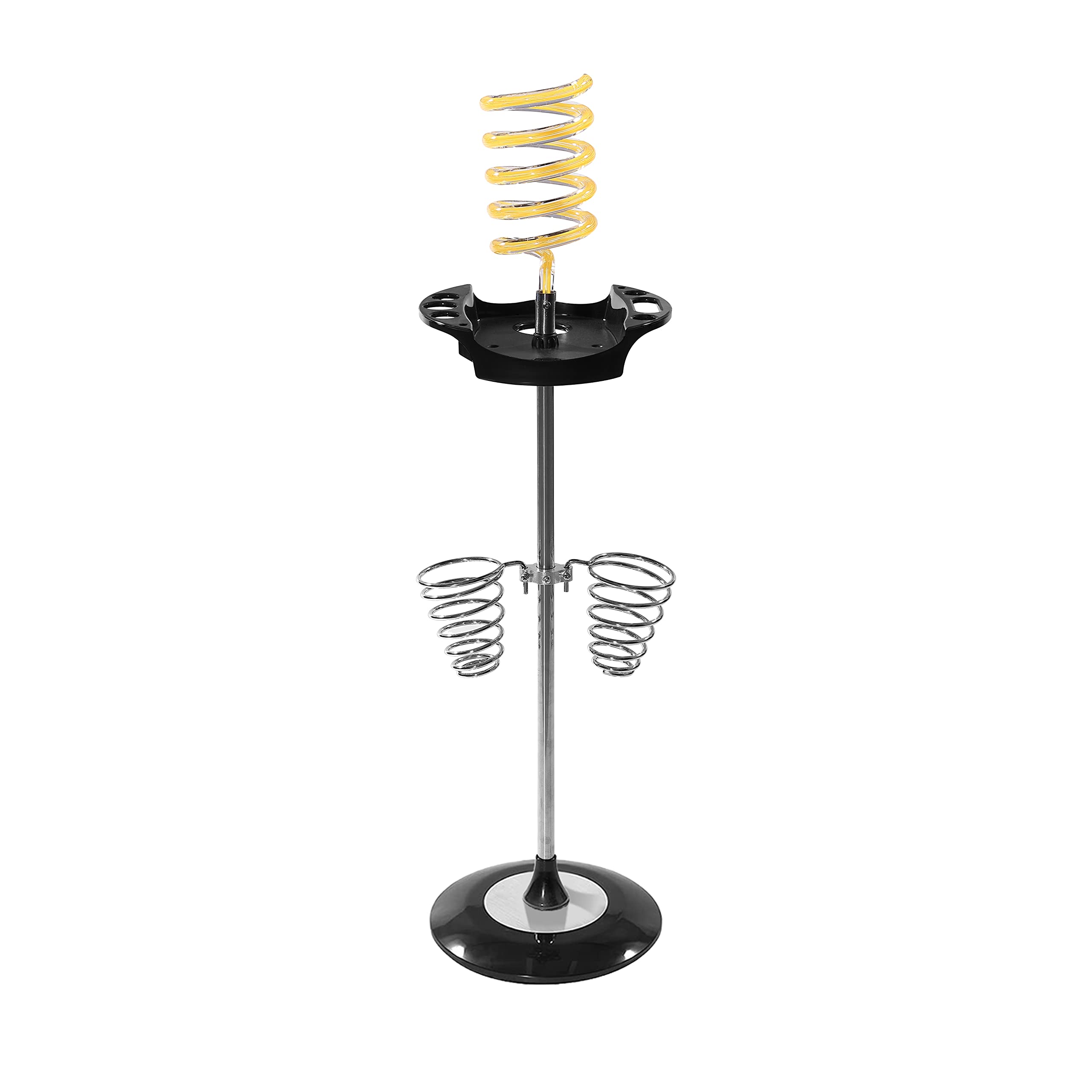 **Twisty Style Acrylic Hair Dryer Stand with Tray & Heavy Base - Organizer for Hair Dryer, Flat Iron, Curling Stick & Hair Straightener - Perfect for Salon, Bathroom & Home Styling (Orange)**