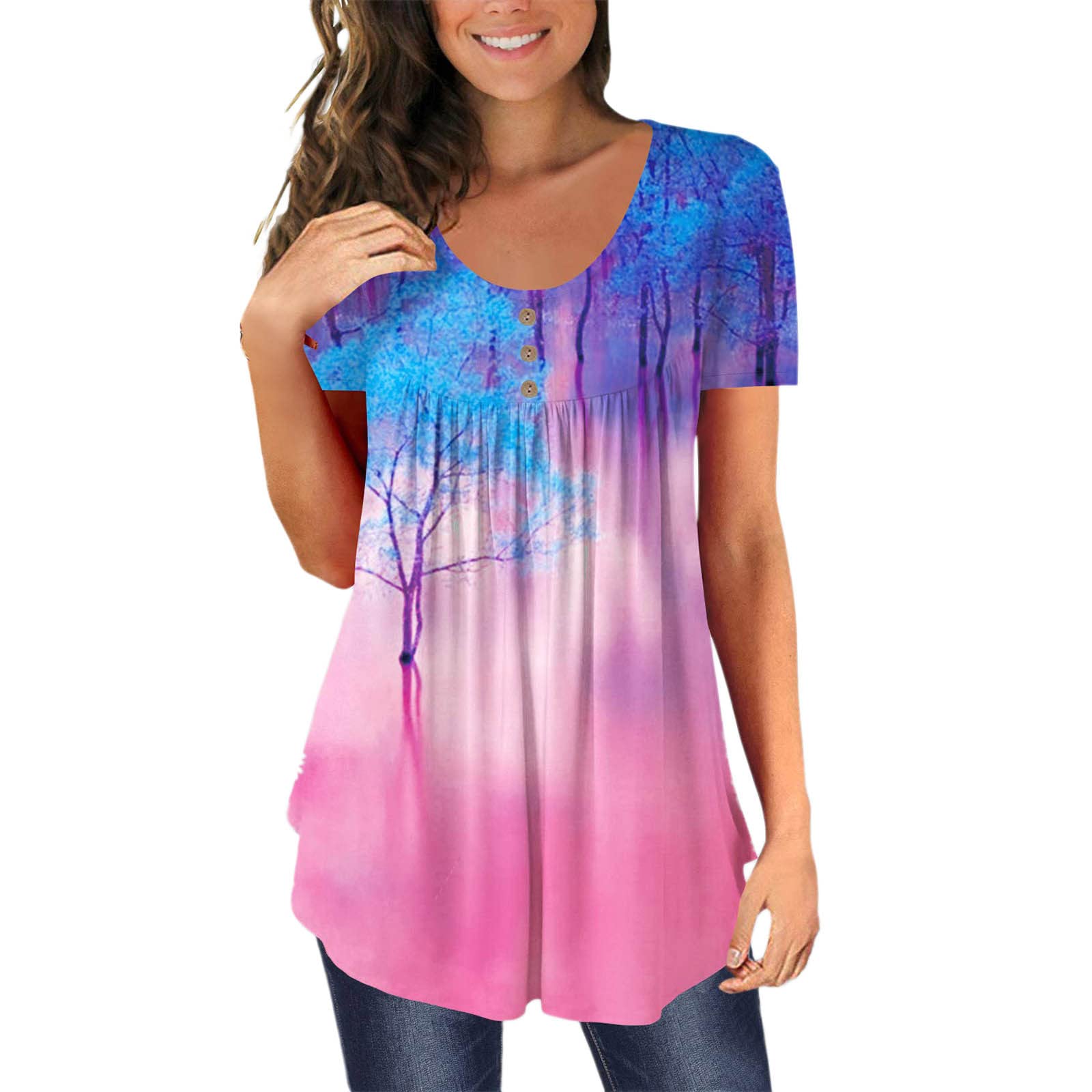 Smooto Women's Green Blouse - Plus Size Abstract Tunic for School & Casual Wear