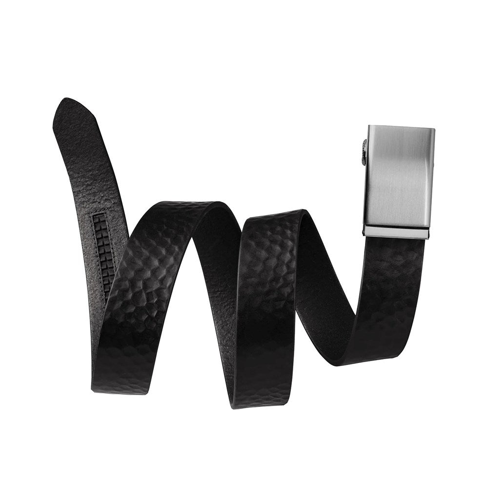Mission Belt with Steel Buckle - 40mm Black Caddy Embossed Full Grain Leather Belt for Men | Durable Dress & Casual Belt for Office, Wedding & Everyday Wear