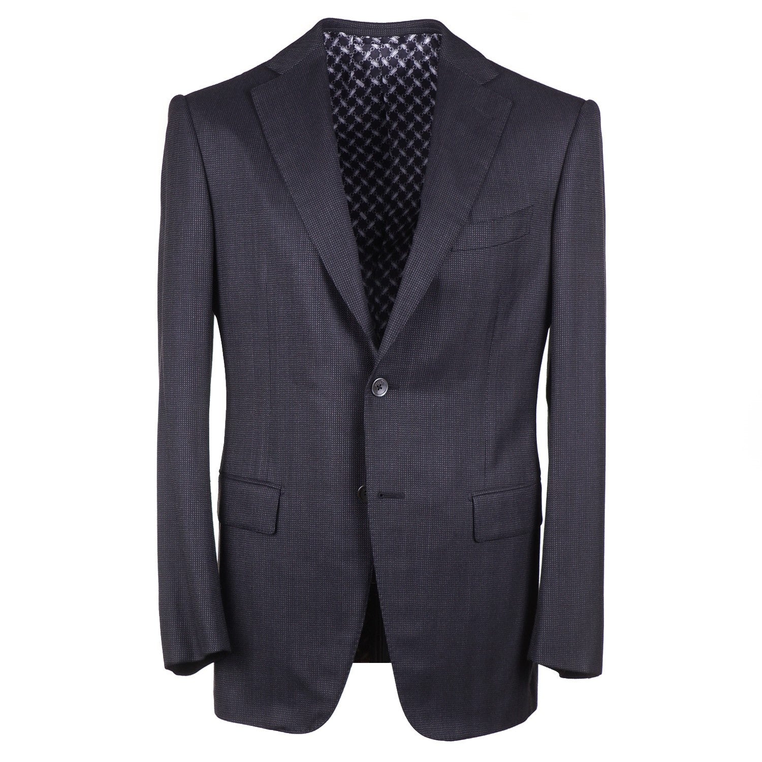 Premium Zilli Herringbone Wool & Silk Blend Suit for Men - Luxury Business Attire for Office, Weddings & Formal Events
