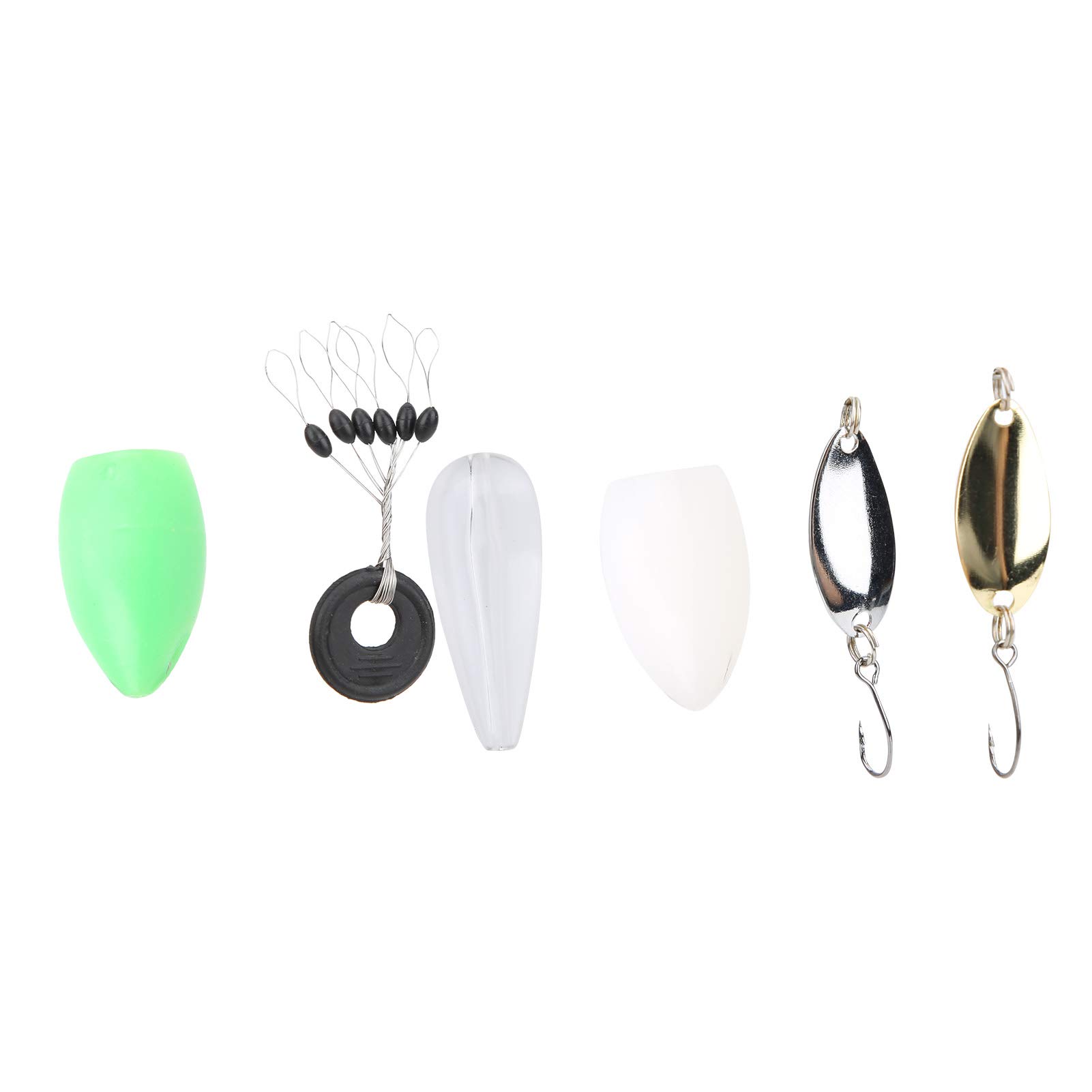 FASJ Fishing Lures with Storage Box - Small Size Fishing Sequins & Baits for Bass, Trout - Portable Fishing Accessories for Freshwater & Saltwater Angling