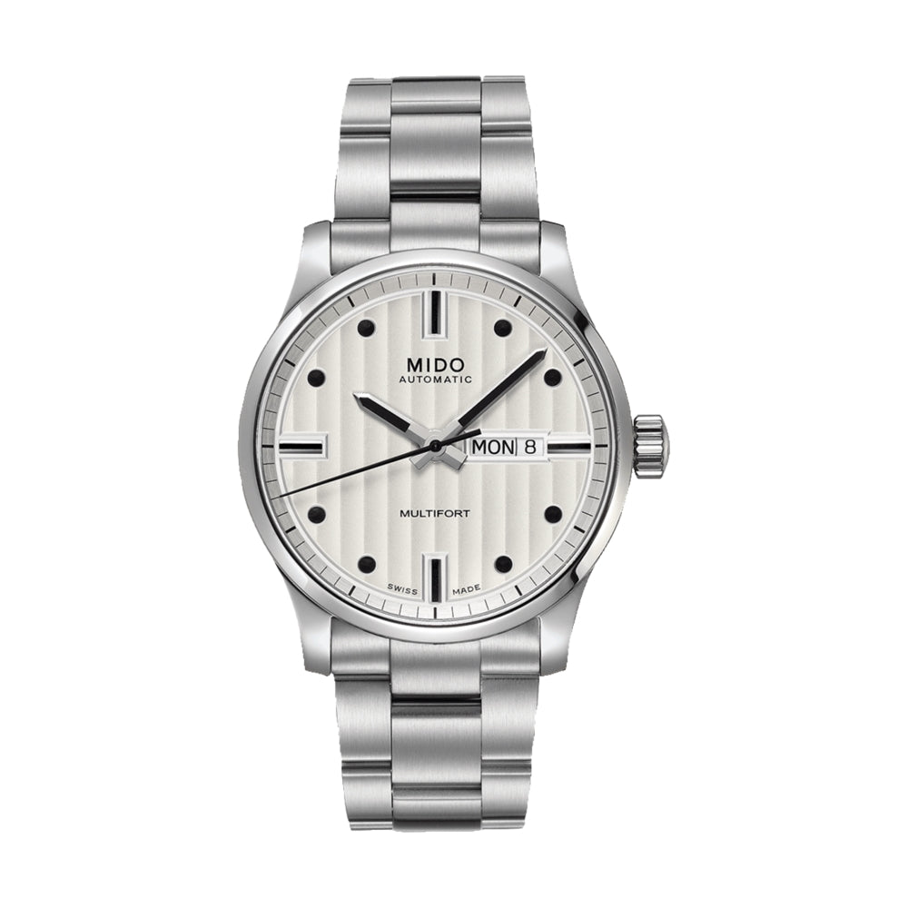 Multifort GENT Silver Watch - Luxury Swiss Automatic Men's Timepiece for Business, Formal & Casual Wear - Perfect for Office, Events & Everyday Use
