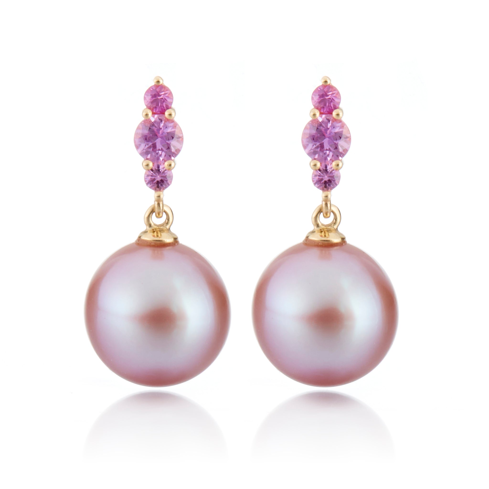 Orion Earrings - Pink Pearl & Pink Sapphire Dangle Earrings for Women | Elegant Jewelry Gift for Brides, Party & Special Occasions
