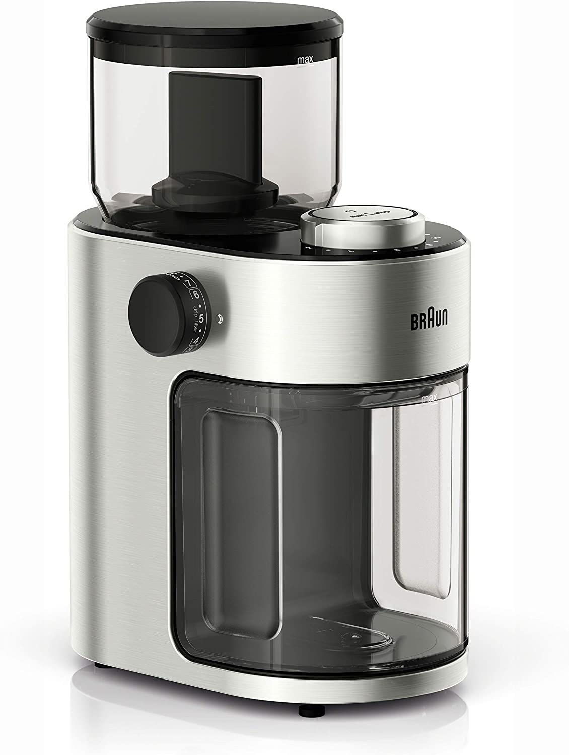 Braun KG7070 Stainless Steel Coffee Grinder - 220V Electric Burr Mill for Espresso, French Press & Drip Coffee - Perfect for Home & Office Use