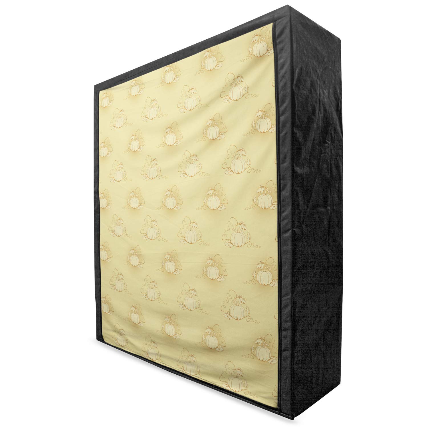 Ambesonne Beige Portable Fabric Wardrobe with Pumpkin Harvest Design - 59