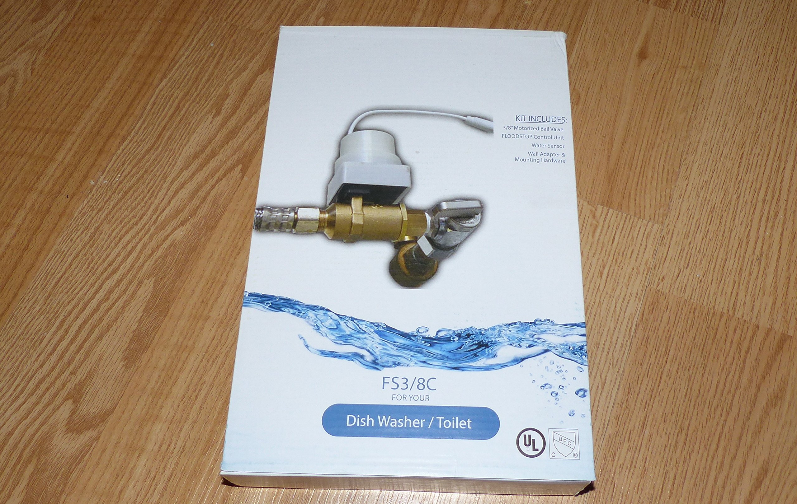 FloodStop FS 3/8-C v4 Automatic Water Shutoff Valve for Dishwasher, Toilet & Water Filter - Prevent Flood Damage in Homes & RVs