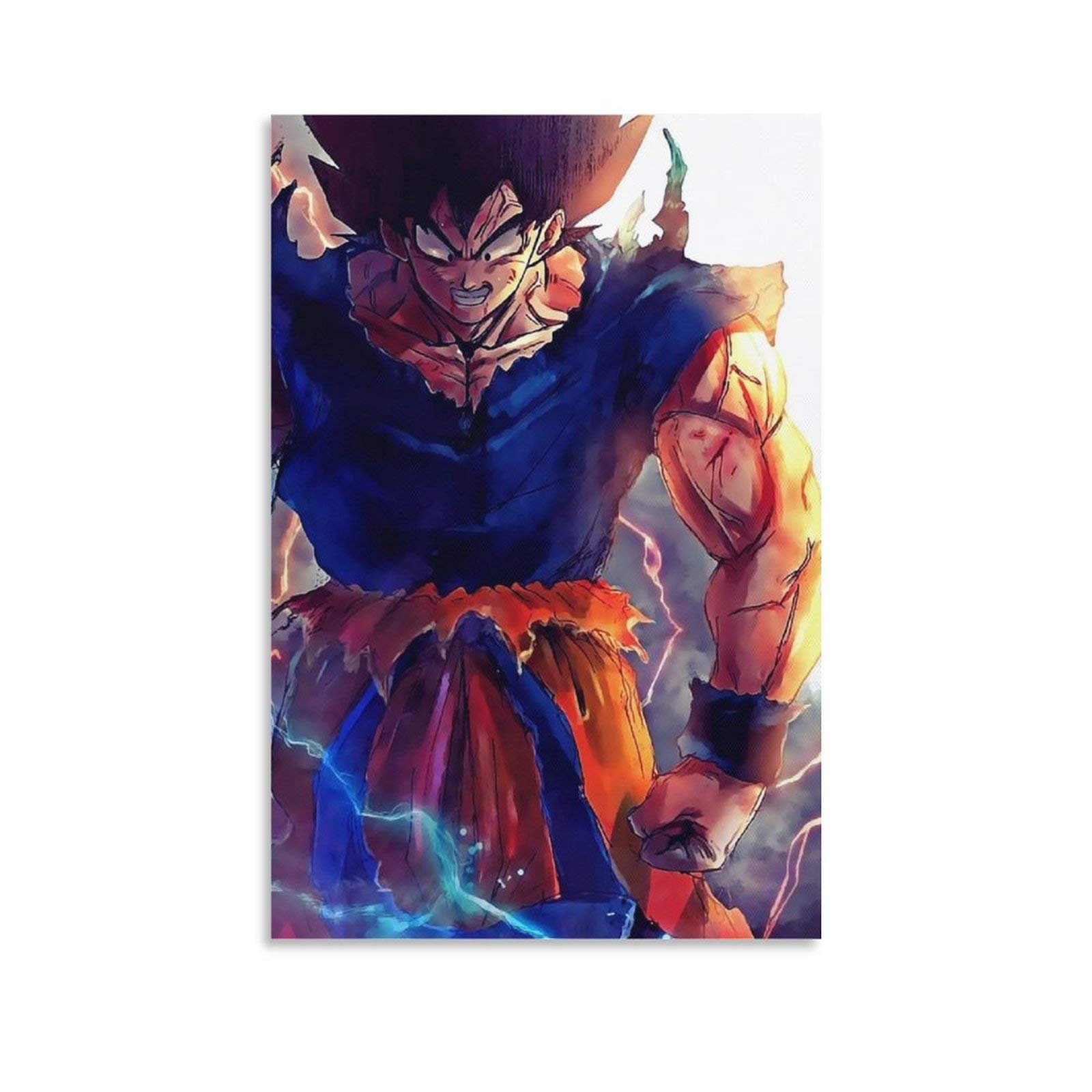 Anime Dragon Ball Z Son Goku Canvas Wall Art Print - Unframed Poster 18x12 inches (45x30cm) - Perfect for Bedroom, Living Room, Game Room & Anime Fan Decor