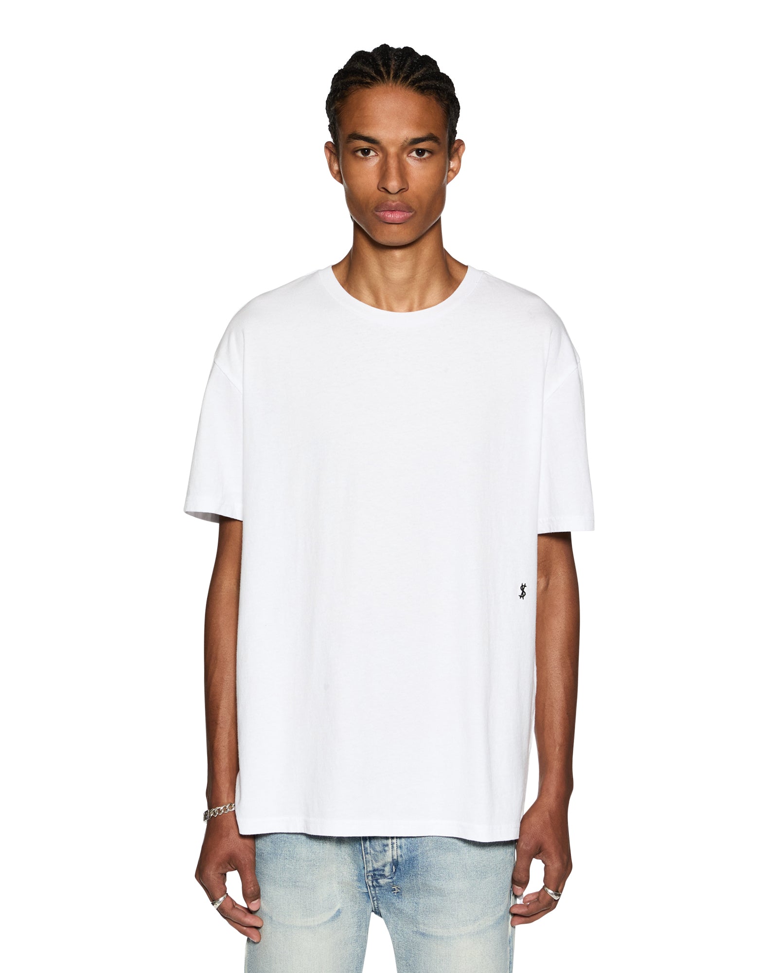 4 X 4 BIGGIE SS TEE OPTIC WHITE - Men's Graphic T-Shirt with Vintage Style for Casual Wear and Street Fashion