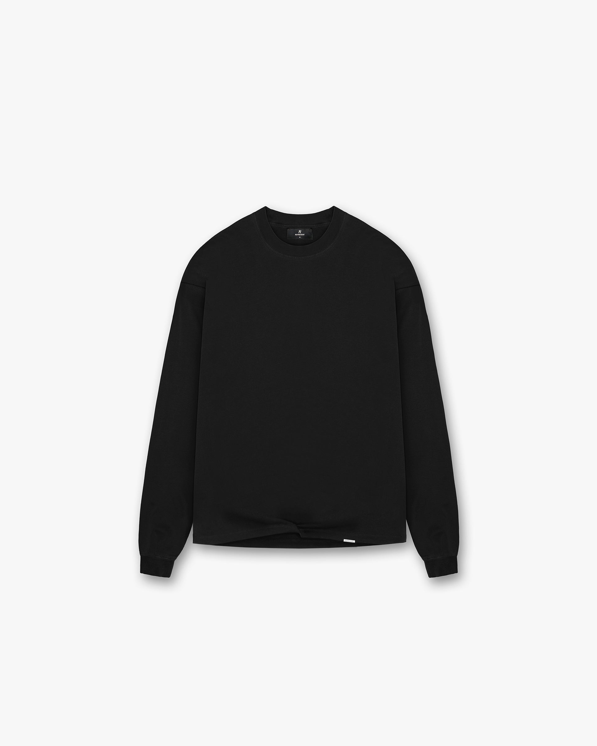 Initial Long Sleeve T-Shirt for Men - Soft Cotton Crewneck Casual Shirt - Black - Perfect for Everyday Wear, Work & Outdoor Activities