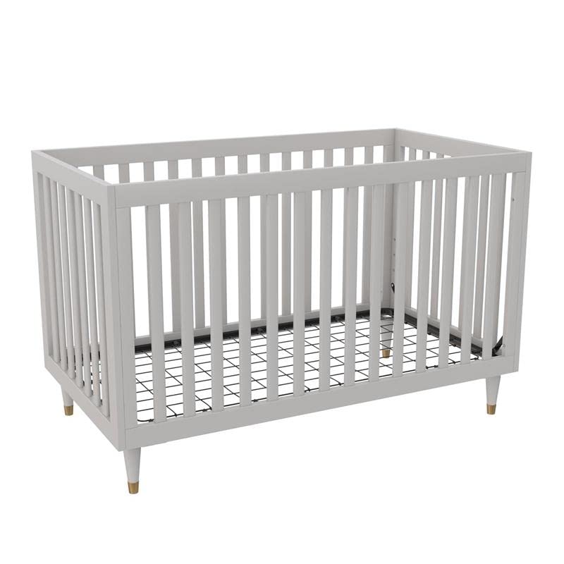 Little Seeds Rowan Valley Flint 3-in-1 Convertible Crib with Metal Legs - Gray Nursery Furniture for Baby Boys & Girls | Perfect for Modern Nurseries & Daycare Centers