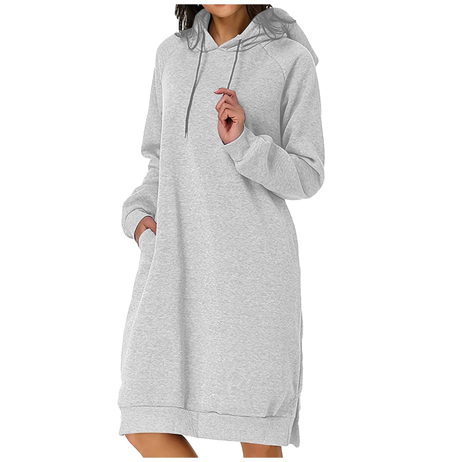 UODSVP Women's Casual Long Sleeve Sweater Tops with Pockets - Solid Color Loose Fit Pullover for Fall & Winter | Perfect for Office, Travel and Daily Wear