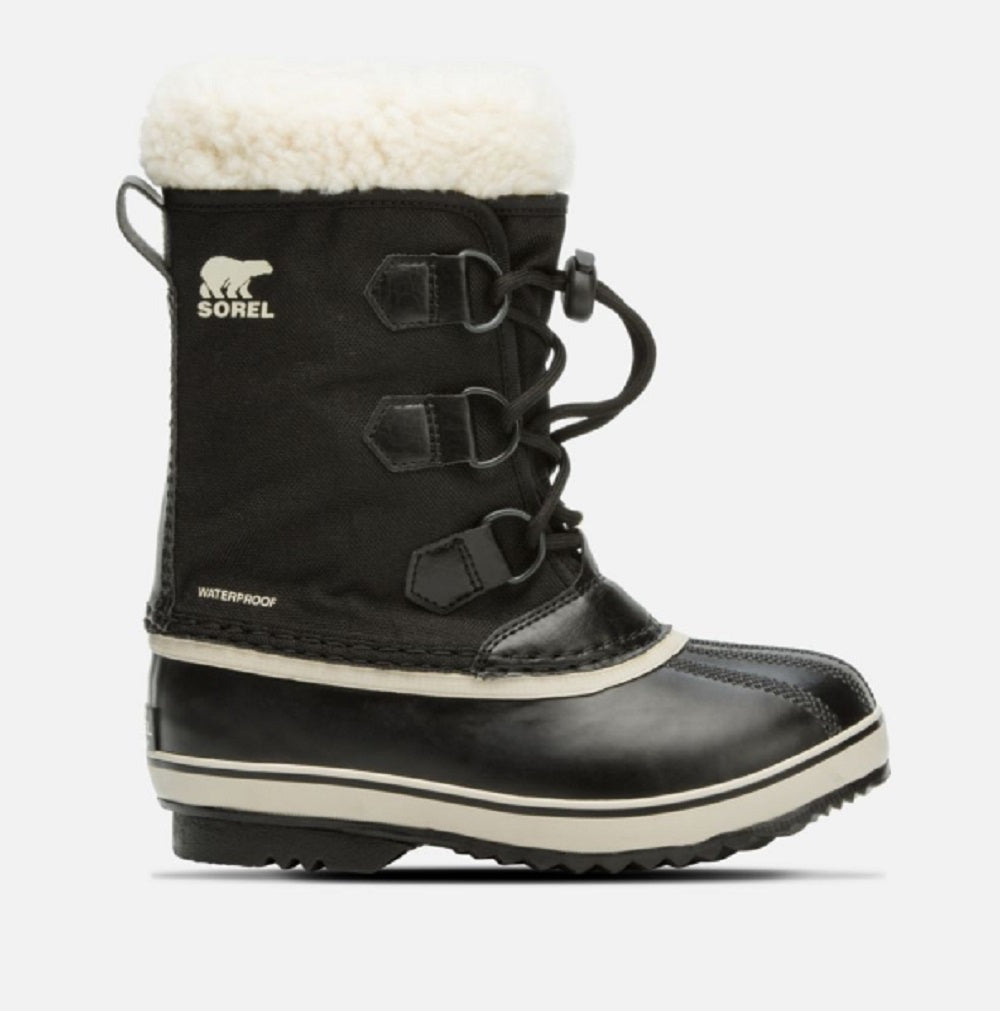 Sorel Yoot Pac Nylon Kids Snow Boots - Waterproof Winter Boots for Boys & Girls, Black | Warm & Durable for Snow Play, School, and Outdoor Activities