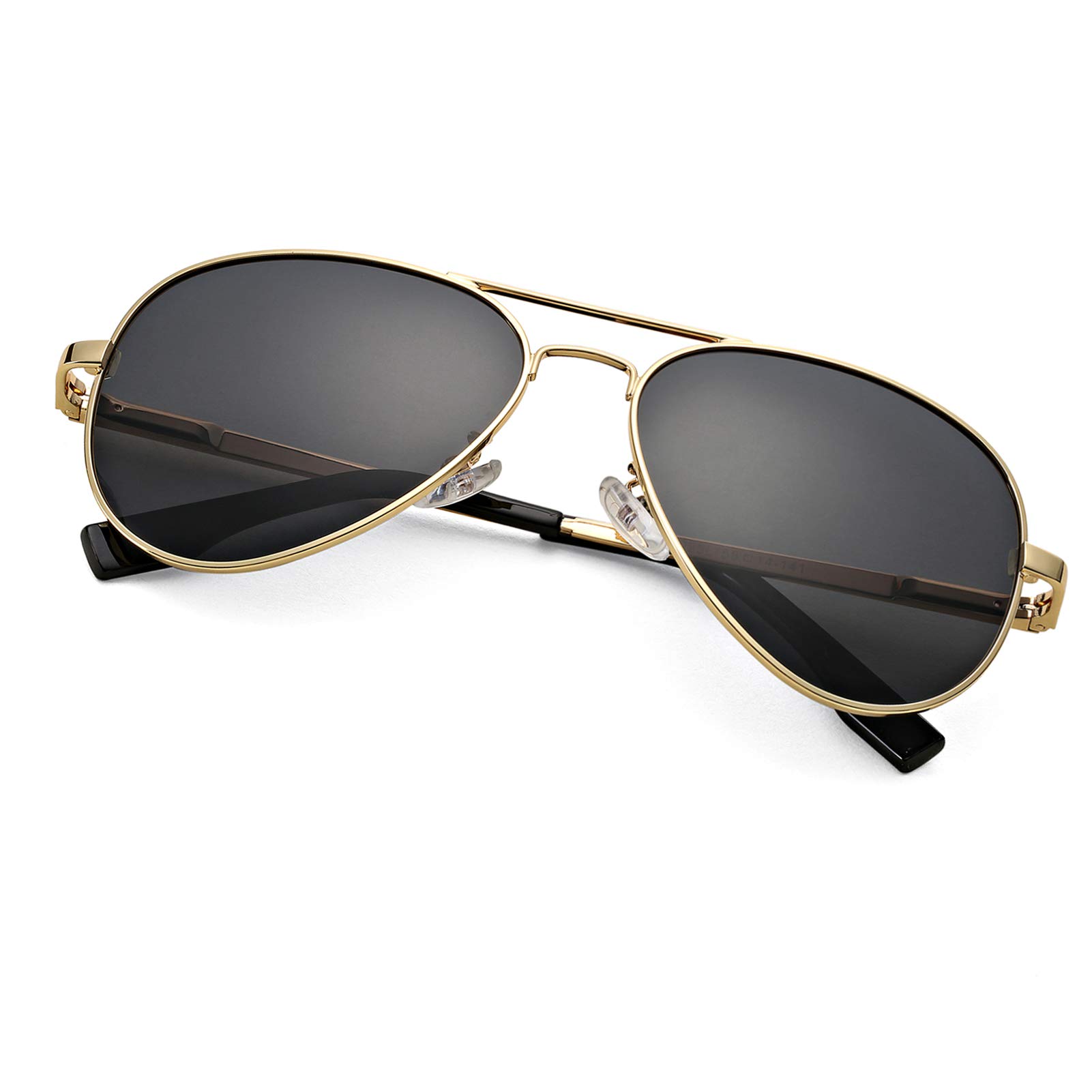 Polarized Aviator Sunglasses for Men & Women - 100% UV Protection Classic Pilot Shades with Spring Hinge - Perfect for Driving, Outdoor Sports & Fashion Accessories