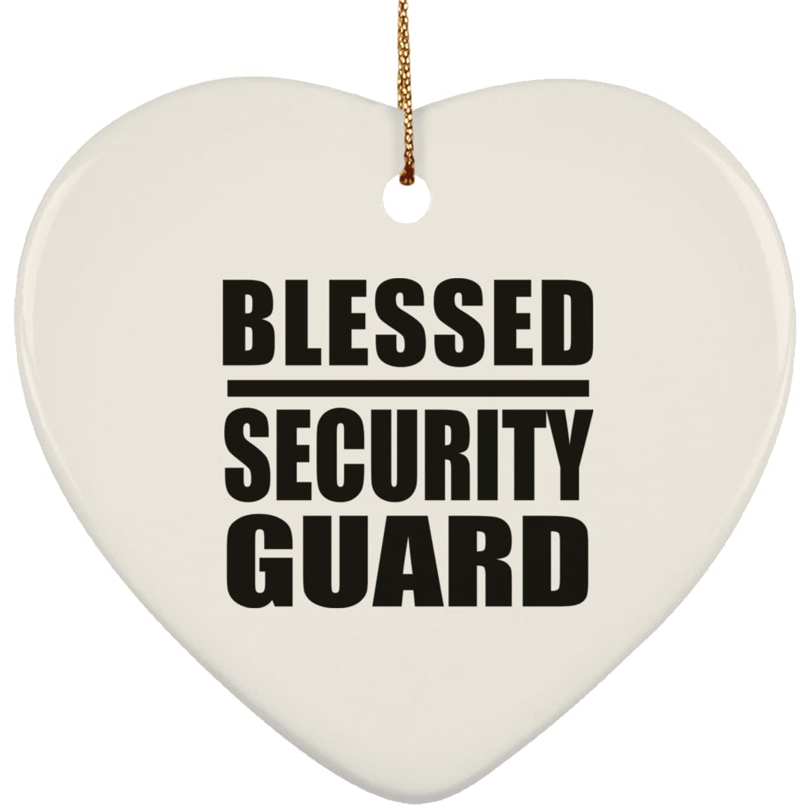 Christmas Tree Decorations - Blessed Security Guard Heart Ornament - Birthday, Anniversary, Valentine's Day Gift for Men, Women, Mom, Dad, Wife - Perfect for Holiday Decor & Family Celebrations