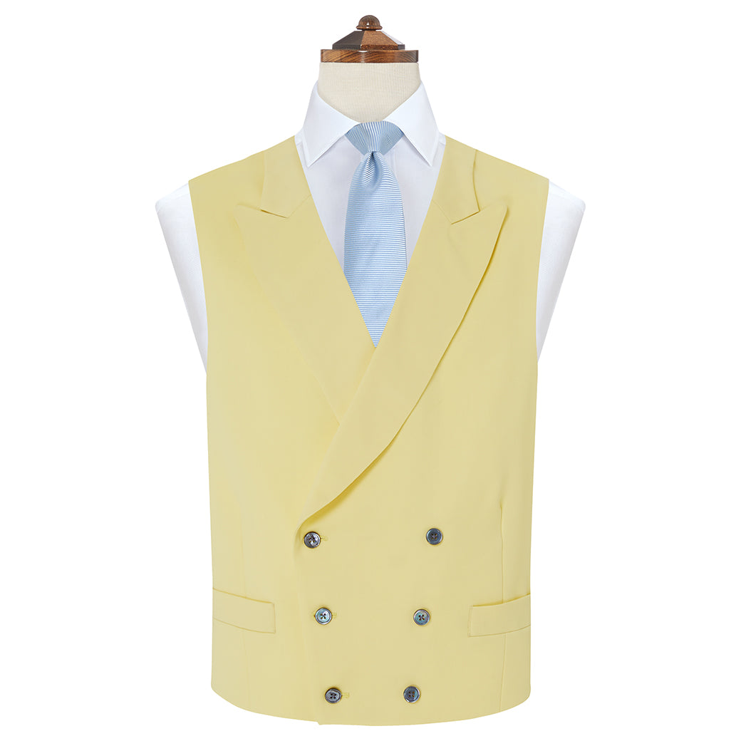 Hayward Yellow Royal Gabardine Wool Waistcoat for Men - Classic Formal Vest for Weddings, Business & Special Occasions
