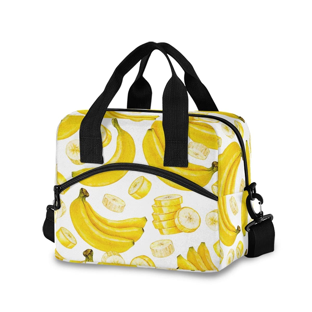 Insulated Banana Lunch Bag - Reusable & Eco-Friendly Cooler Tote for Women, Men & Kids - Adjustable Strap for Office, School, Picnic & Beach Outings - Keeps Food Fresh for Hours