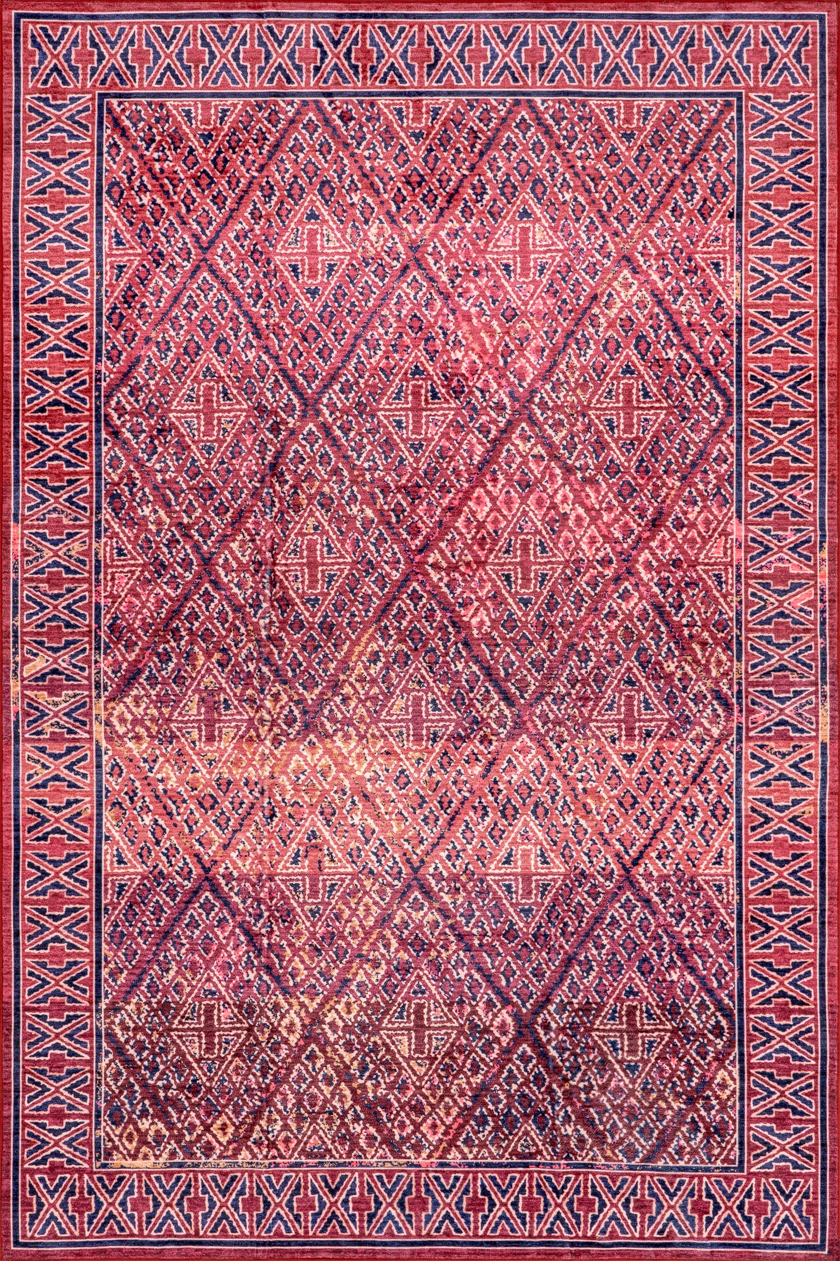 Bagmati Washable Rug - Soft & Durable Pink Area Rug for Living Room, Bedroom, or Nursery | Machine Washable & Stain Resistant