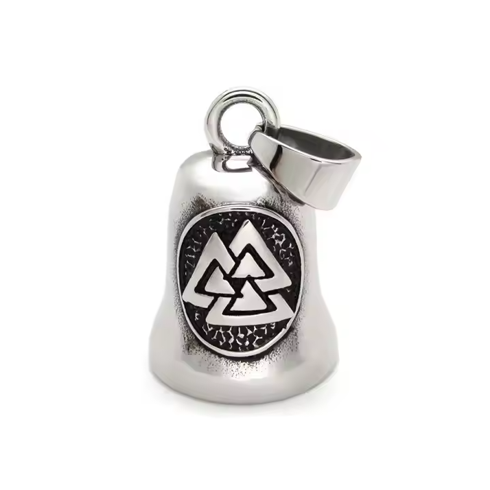 Motorcycle Bell with Sharp Angle Trinity Knot Design - Protective Guardian Bell for Bikers, Riders, and Motorcycle Enthusiasts | Perfect for Harley, Cruiser, and Chopper Bikes