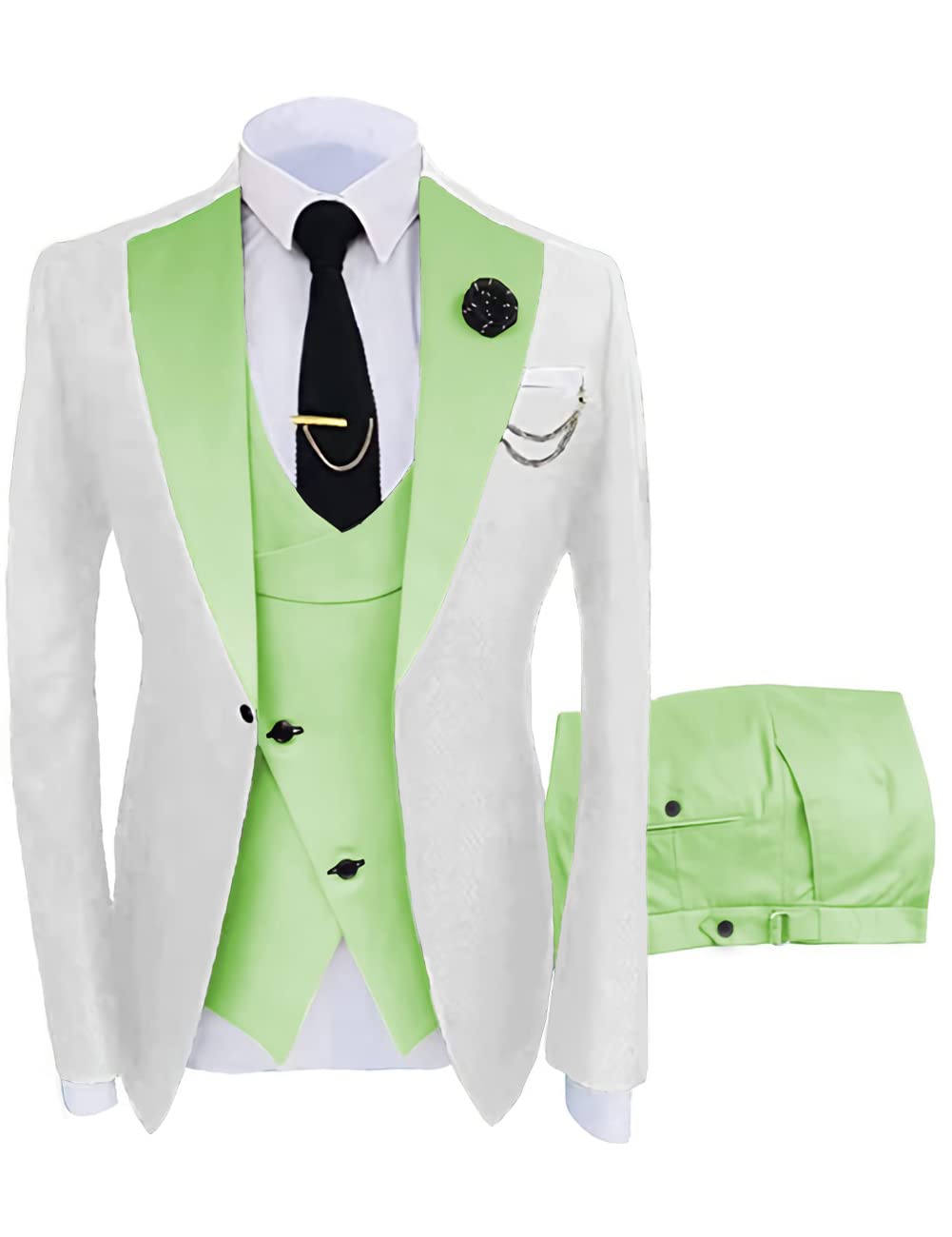 Wangyue Men's 3-Piece Slim Fit Suit Set - Blazer, Vest & Pants for Wedding, Prom & Business | Formal Occasions & Professional Events