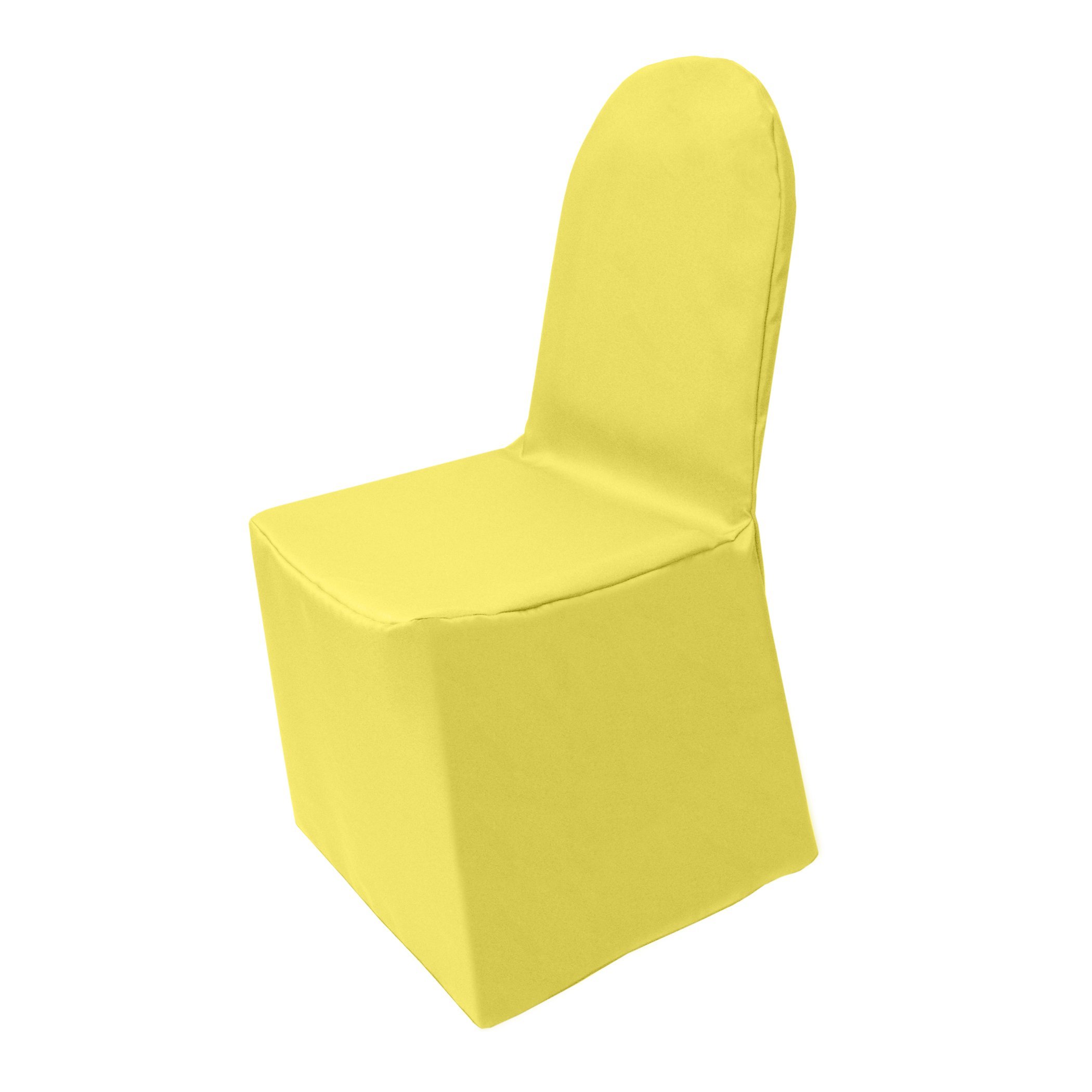 10-Pack Polyester Universal Chair Covers - Waterproof, Stretchable & Washable - Lemon Yellow for Dining, Office, Wedding & Event Decor