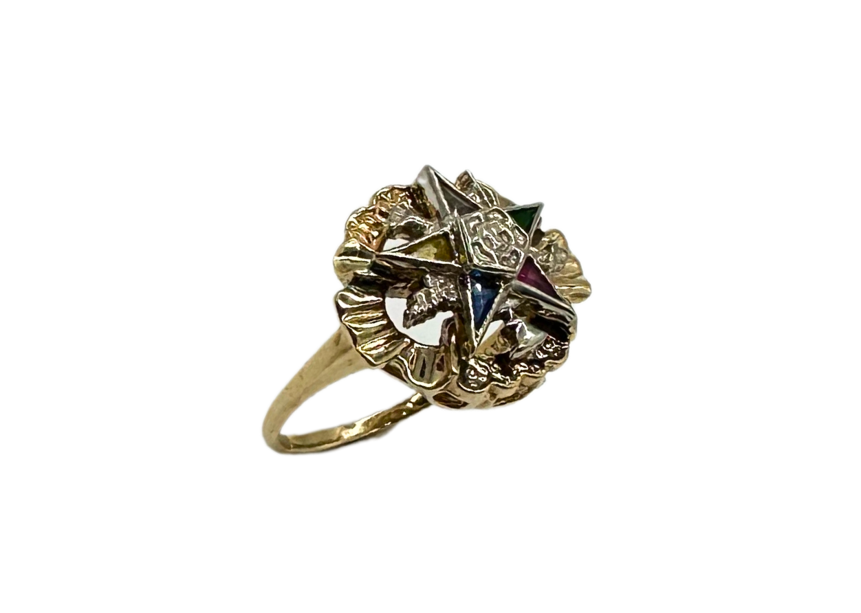 Stylish Multi-Color Eastern Star Ring for Women - Elegant Zodiac & Celestial Jewelry - Perfect for Gifts, Parties, and Spiritual Occasions