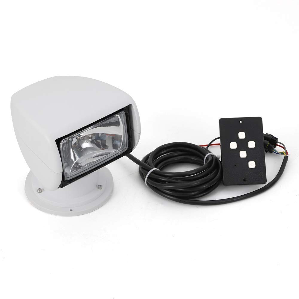 TBVECHI 100W Marine Boat Remote Control Spotlight - 2500LM High Power LED Searchlight, 12V DC Waterproof Flood Light for Boating & Night Fishing | Perfect for Marine Navigation, Dock Lighting & Emergency Situations