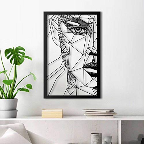 Abstract Woman Face Metal Wall Art for Living Room, Kitchen & Bedroom Decor