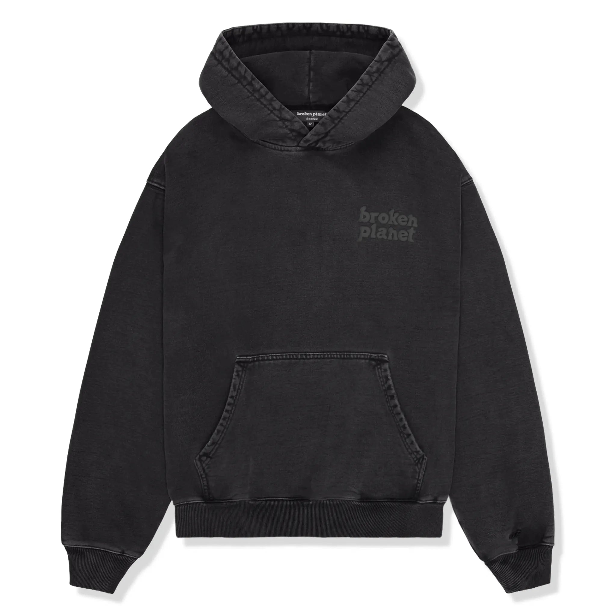 Broken Planet Basics Washed Midnight Black Hoodie - Premium Cotton Pullover for Men & Women | Streetwear Fashion, Casual Wear, Gym & Lounge Comfort