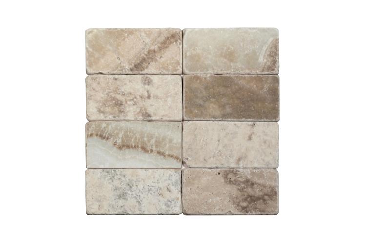 Natural LaTravonya Tumbled Travertine Subway Tile 3