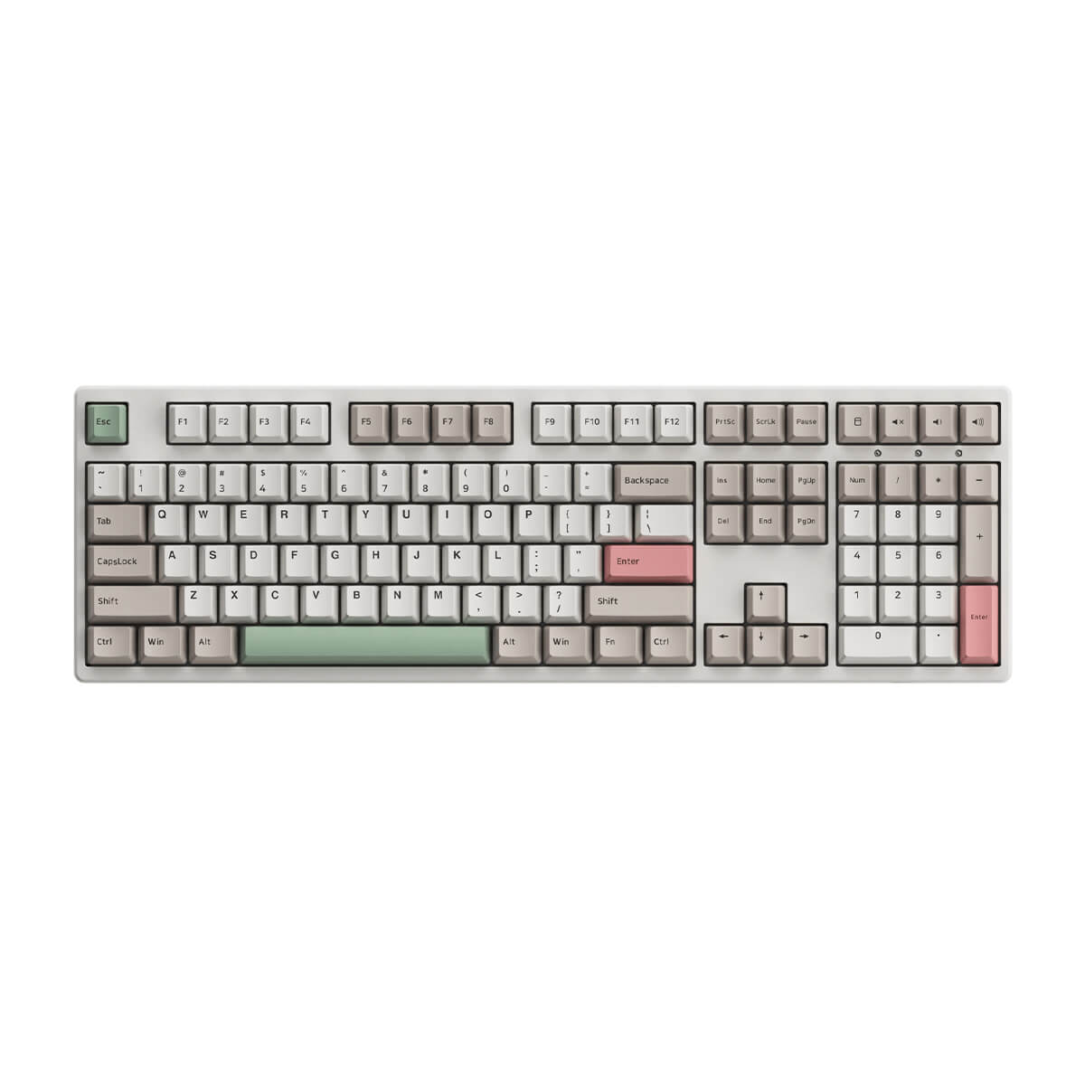Akko 3108 V2 9009 Retro Mechanical Keyboard - USB-C Wired Gaming Keyboard with Pink Switches (No LED) for Typing, Office Work & PC Gaming