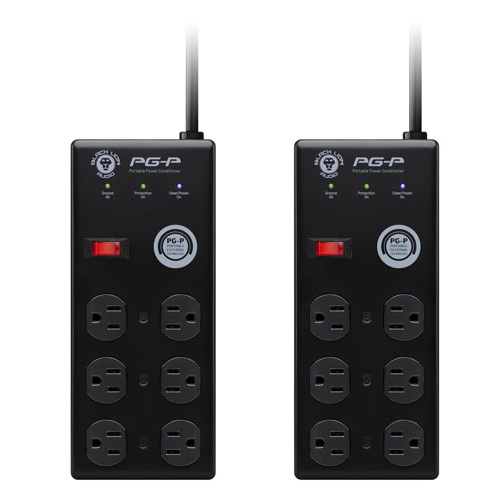Black Lion Audio PG-P Portable Power Conditioner with 6 Outlets & 9' Cable - Perfect for Home Studios, Live Performances & Professional Audio Setups