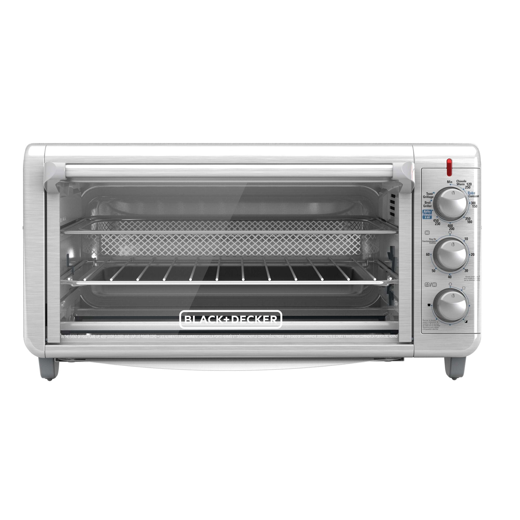 Extra Wide Crisp 'N Bake™ Air Fry Toaster Oven - 12-in-1 Countertop Convection Oven with Rotisserie & Dehydrator for Baking, Roasting, and Healthy Cooking - Perfect for Small Kitchens, Dorms, and RV Living